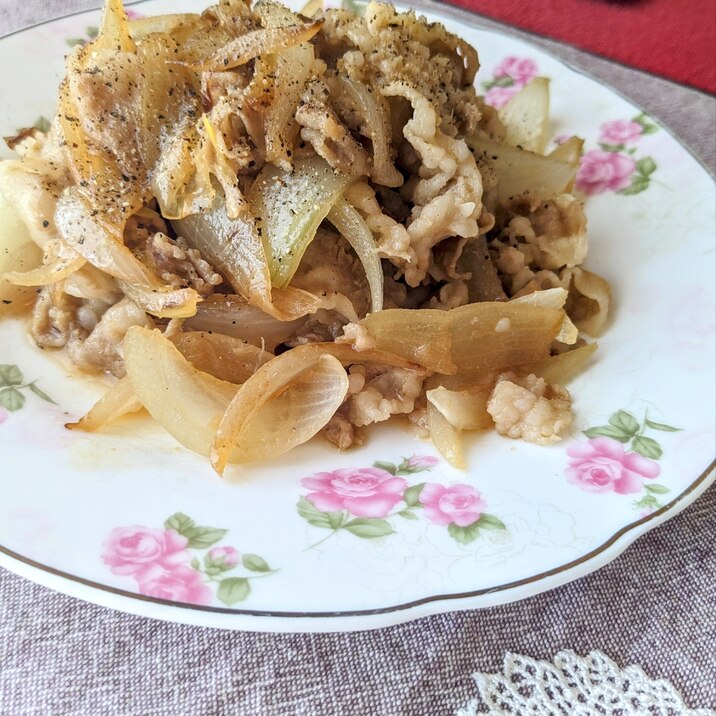 出汁醤油と生姜チューブで簡単!豚の生姜焼き風に♪